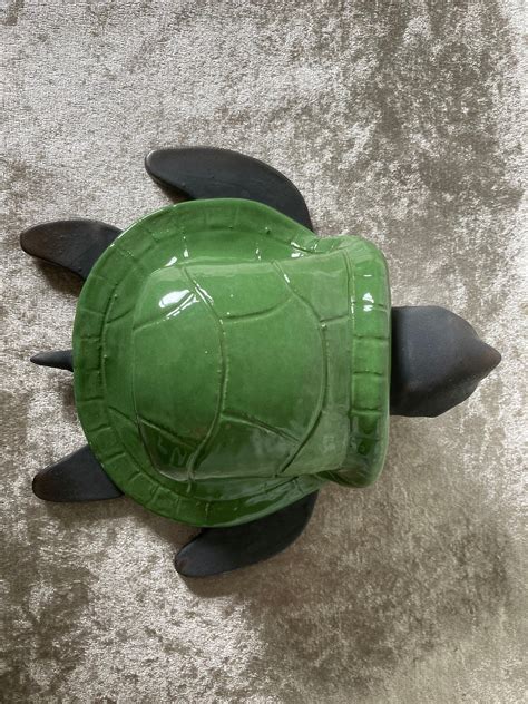 Garden Turtle Ornament Ceramic Etsy