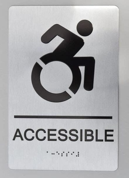 Accessible Ada Sign 6x9 Silver The Sensation Line Tactile Signs