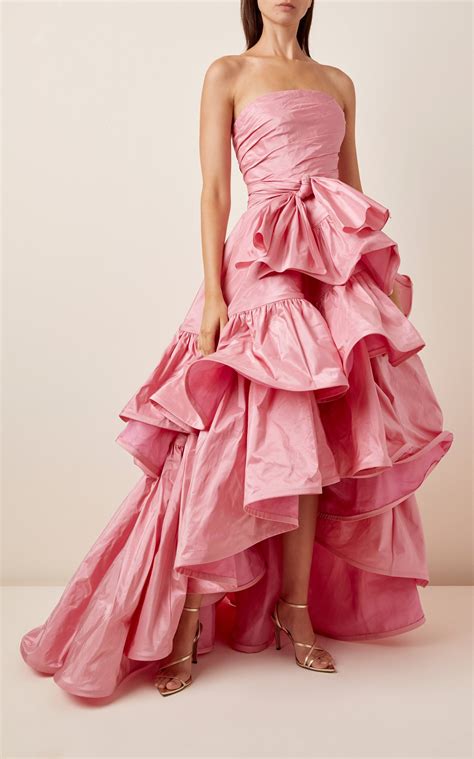 Ruffled Silk Taffeta Gown By Oscar De La Renta For Preorder On Moda