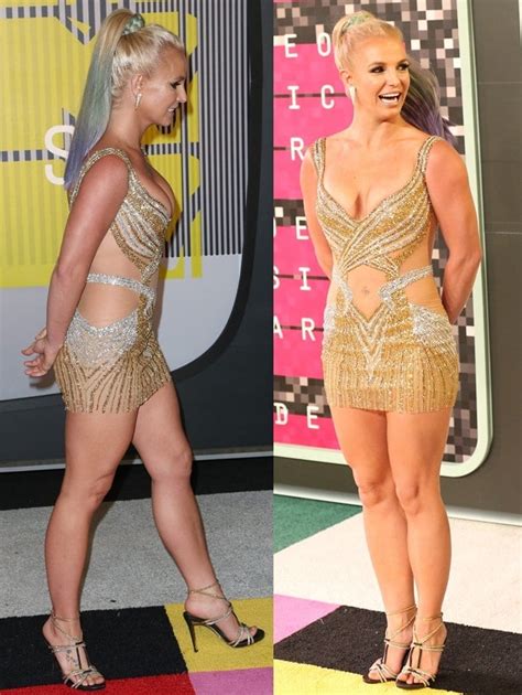 Britney Spears Glitters In Labourjoisie Dress And Sparkling Metallic