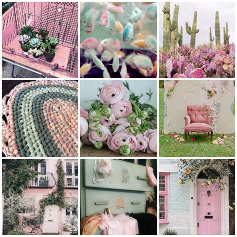 Pink Aesthetic Green Aesthetic Pink And Green Mood Board