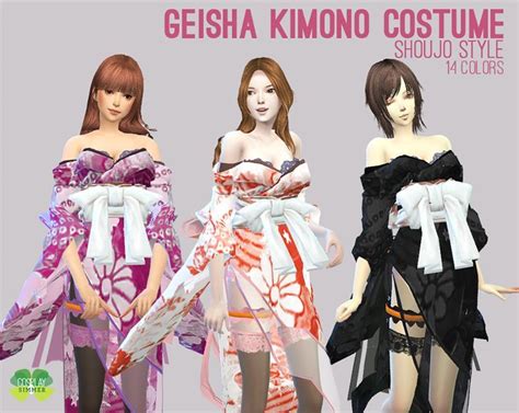 Cosplaysimmer Geisha Kimono Costume In 2022 Sims 4 Sims Sims 4 Anime