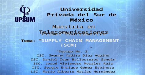Exposición “supply Chain Management Scm” Ppt Powerpoint