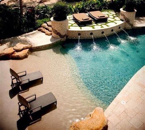 20 Sand Pool Ideas That Will Make You Feel Like You Are At Beach Beach Entry Pool Swimming