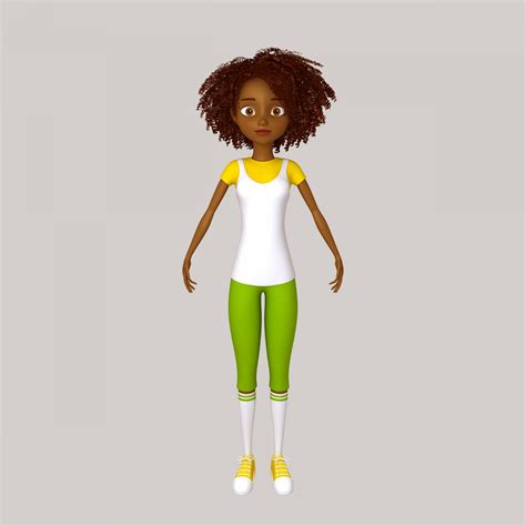 Black Girl Cartoon 3d Models In Woman 3dexport