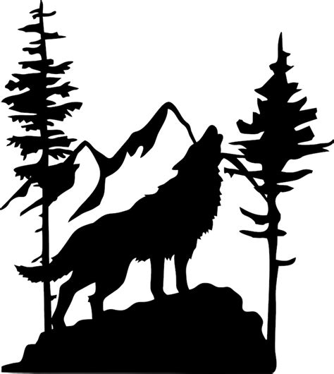 Wolf Howling In Woods Silhouette Wooden Wall Hanging Etsy