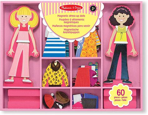 Melissa And Doug Abby And Emma Magnetic Wooden Dress Up Dolls Pretend