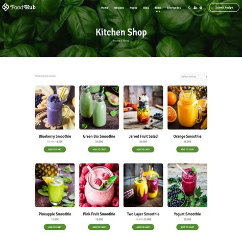 Foodhub - Recipes WordPress Theme in 2020 | Wordpress theme, Creative wordpress themes, Wordpress