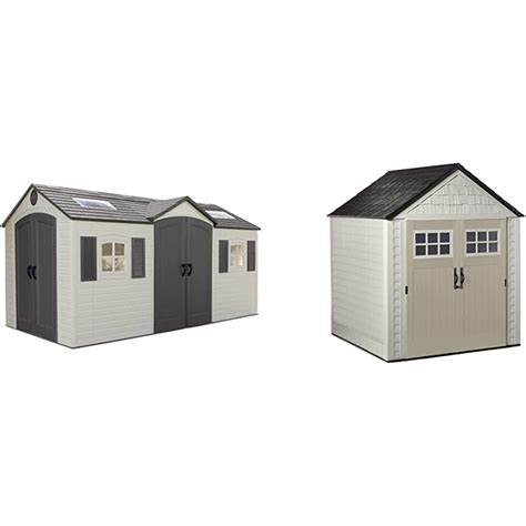 Mo Finance Lifetime Outdoor Storage Dual Entry Shed X Ft Desert Sand
