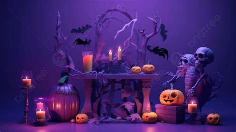 Spooky 3d Rendered Halloween Product Stage Showcased On Mysterious