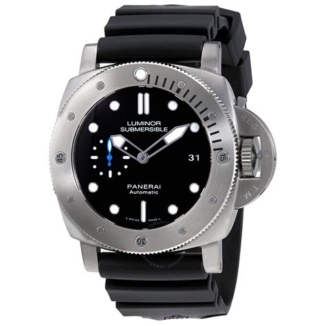 Panerai Luminor Submersible 1950 Automatic Titanium Mens Rubber Watch