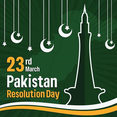 23 March National Day Of Pakistan Vector With Minar E Pakistan 21519128