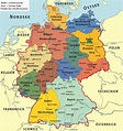 Map of Germany regions: political and state map of Germany