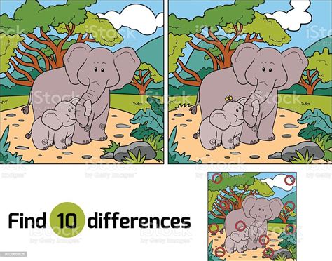 Ilustración De Encuentra Las Diferencias Juegos Para Niños Dos