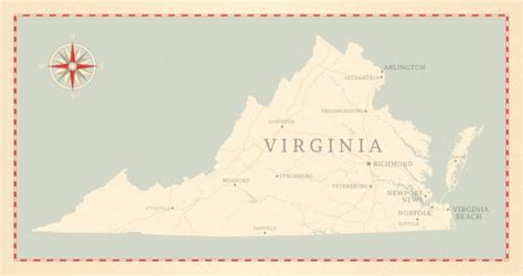 In Stile Vintage Virginia Mappa Immagini Vettoriali Stock E Altre
