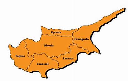 Districts Cyprus Map Island Region