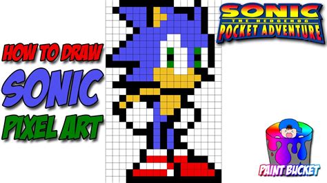 Sonic Pixel Art With Grid