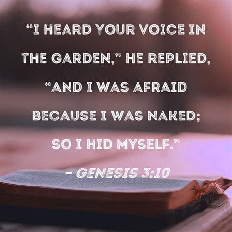 Genesis 3 10 I Heard Your Voice In The Garden He Replied And I Was