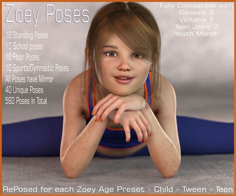 Zoey Poses For Genesis 3 Female 3d Figure Assets Angelwings