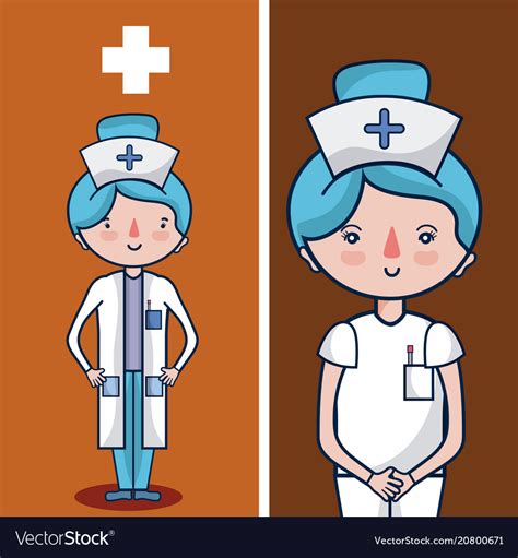 Cute Nurse Cartoon Royalty Free Vector Image Vectorstock