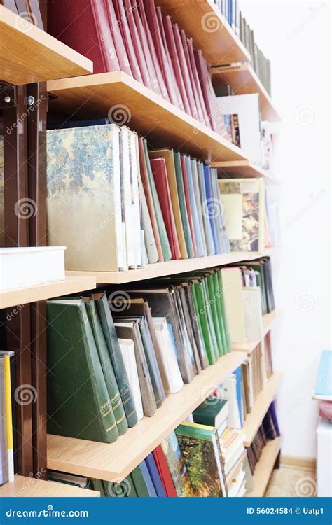 Books On A Shelves In A Library Stock Photo Image Of Interior