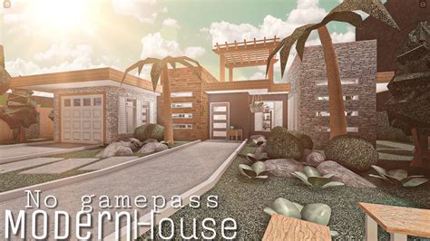 Roblox Bloxburg No Gamepass Modern House House Build Youtube Free Hot