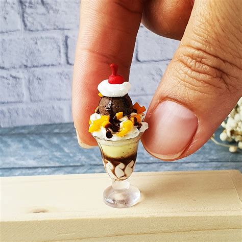 Food And Groceries Dollhouse Miniature Ice Cream Sundae