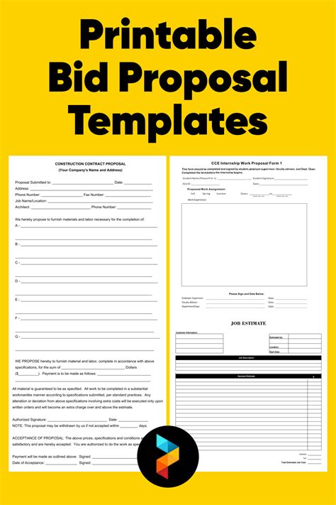 Printable Bid Proposal Sample Letter Proposal Templates Proposal Bid