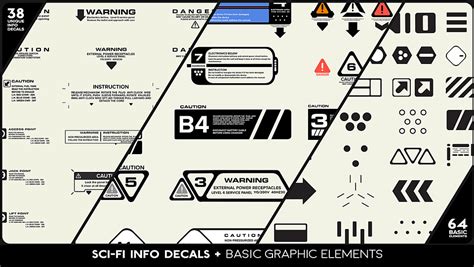 Sci Fi Info Decals Basic Graphic Elements