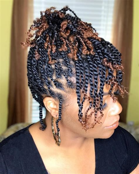4 years natural mini two stran twists updo on natural hair colored natural… protective