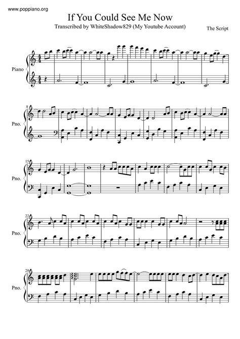 The Script If You Could See Me Now Sheet Music Pdf Free Score Download