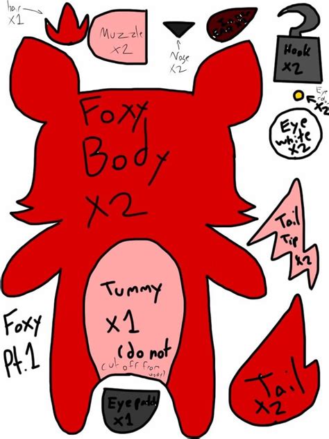 Foxy The Pirate Fox Plush Template By Lycantrin On Deviantart Fnaf