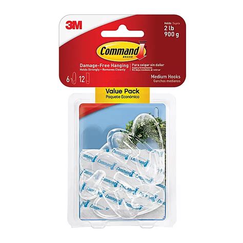 3m Command Removable Medium Clear Wall Hooks 6 Pack Bed Bath And Beyond