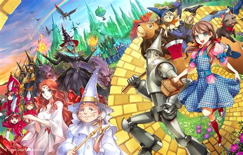 Dorothy Gale Tin Man Scarecrow Cowardly Lion Toto And 2 More The Wizard Of Oz Drawn By