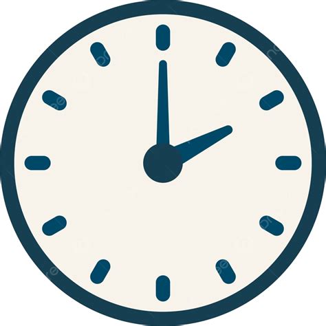 Linear Flat Time Symbol Depicting A Blue Clock In Vector Form Vector