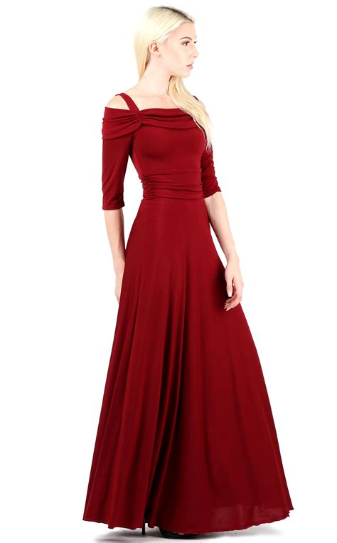 Evanese Womens Slip On Formal Long Eveing Party Dress Gown With 34
