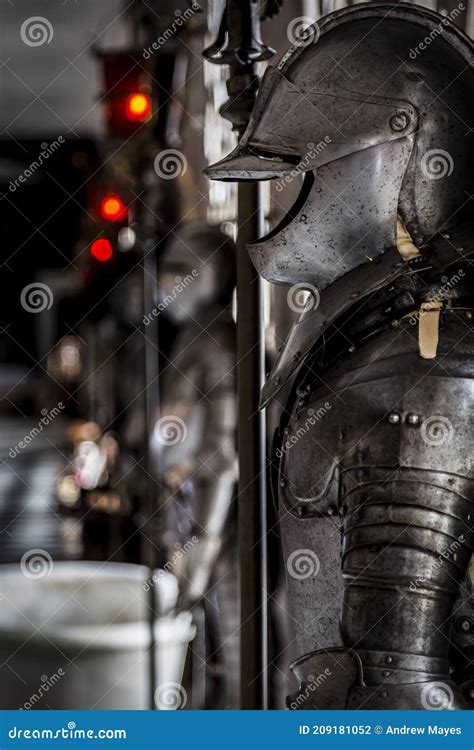The Armory Lined Up Armour Stock Photo Image Of Garments 209181052