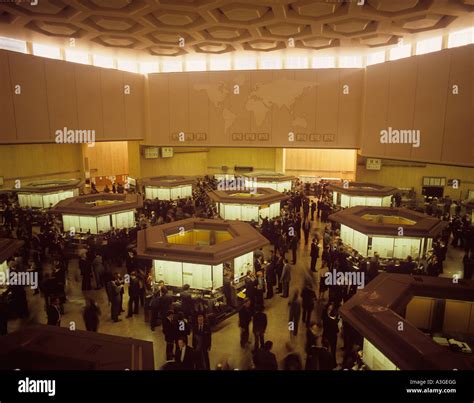 Trading Floor Of The London Stock Exchange In The Early 1980s Stock