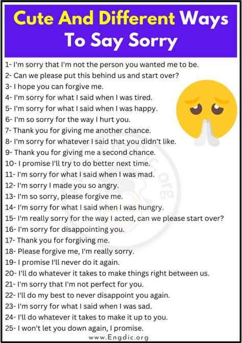 50 Cute And Different Ways To Say Sorry In English Engdic