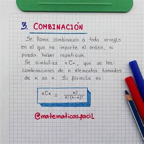 💥combinaciÓn💥 Matematicas Matematica Matematik Estadistica