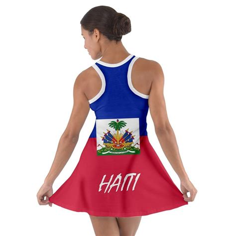 haitian flag ladies sleeveless racerback dress etsy