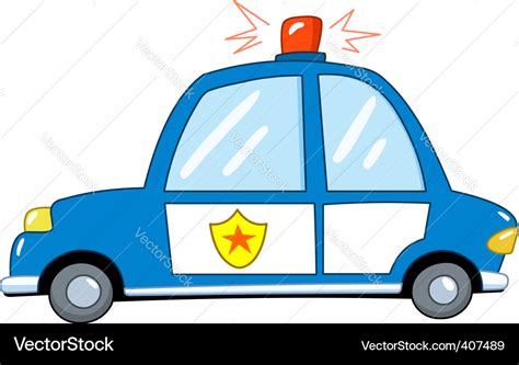 Police Car Cartoon Royalty Free Vector Image Vectorstock