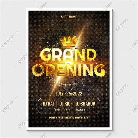 The Grand Opening Golden Poster Template Download On Pngtree