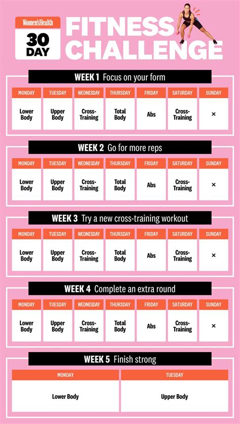 30 Day Fitness Challenge Custom Workout Routines To Do At Home