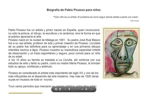 Biografía De Pablo Picasso Para Niños Recurso Educativo 676534 Tiching
