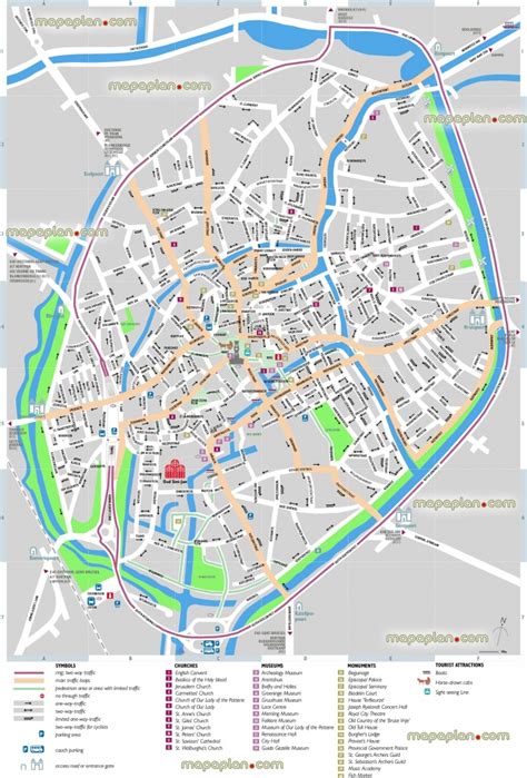Bruges Map Bruges Sightseeing Printable Virtual 3d Free Map For