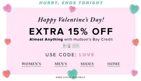 Hudson's bay financial services offers a unique income protection plan that is different from the other disability insurance products on the market. Hudson's Bay Valentine's Day Flash Sale: Save an Extra 15% Off Anything, Today Only - Hot Canada ...