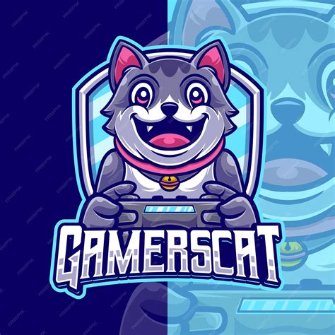 Premium Vector Cat Gaming Mascot Character Logo Template