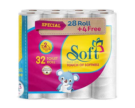 Soft Toilet Paper 32 Rolls 2ply 200 Sheet Wadi Al Rafidain Hygienic
