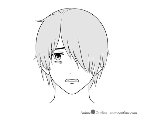 Scared Face Drawing Happy Face Drawing Boy Drawing Anime Male Face
